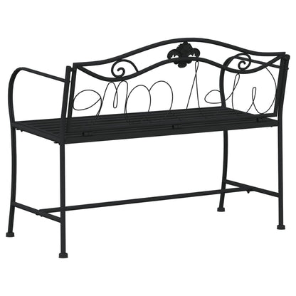 Panca da Giardino a 2 Posti 104 cm Nera in Acciaio - homemem39