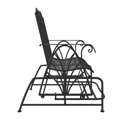 Panca Glider a 2 Posti 114 cm Nera in Acciaio - homemem39