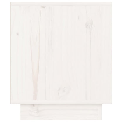 Comodino Bianco 40x34x40 cm in Legno Massello di Pino - homemem39