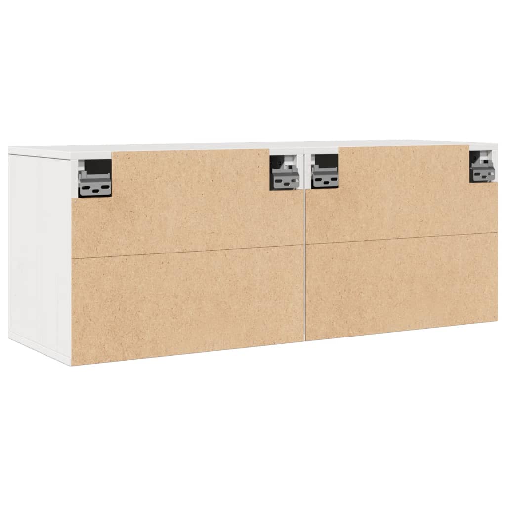 Pensili Bianchi 2 pz 45x30x35 cm in Legno Massello di Pino | homemem39