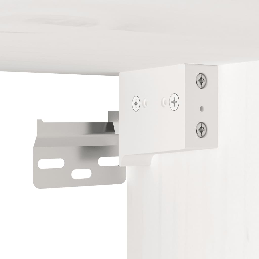 Pensili Bianchi 2 pz 45x30x35 cm in Legno Massello di Pino | homemem39