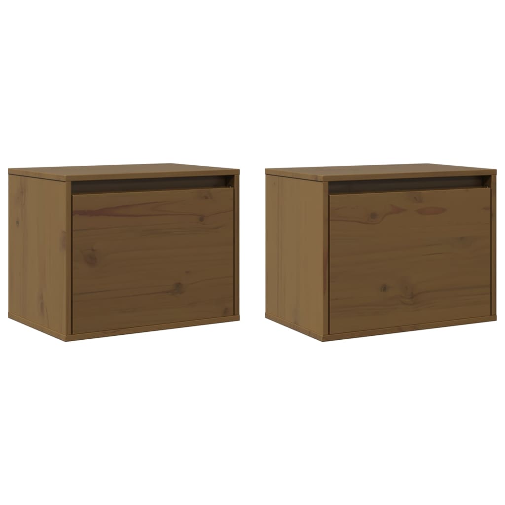 Pensili ambra 2 pz 45x30x35 cm in Legno Massello di Pino | homemem39