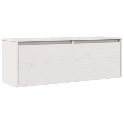 Pensile Bianco 100x30x35 cm in Legno Massello di Pino | homemem39