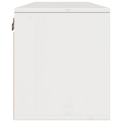 Pensile Bianco 100x30x35 cm in Legno Massello di Pino | homemem39