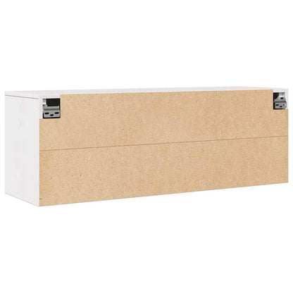 Pensile Bianco 100x30x35 cm in Legno Massello di Pino | homemem39