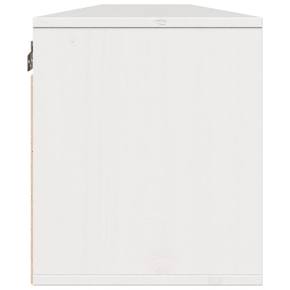 Pensili 2 pz Bianchi 100x30x35 cm in Legno Massello di Pino