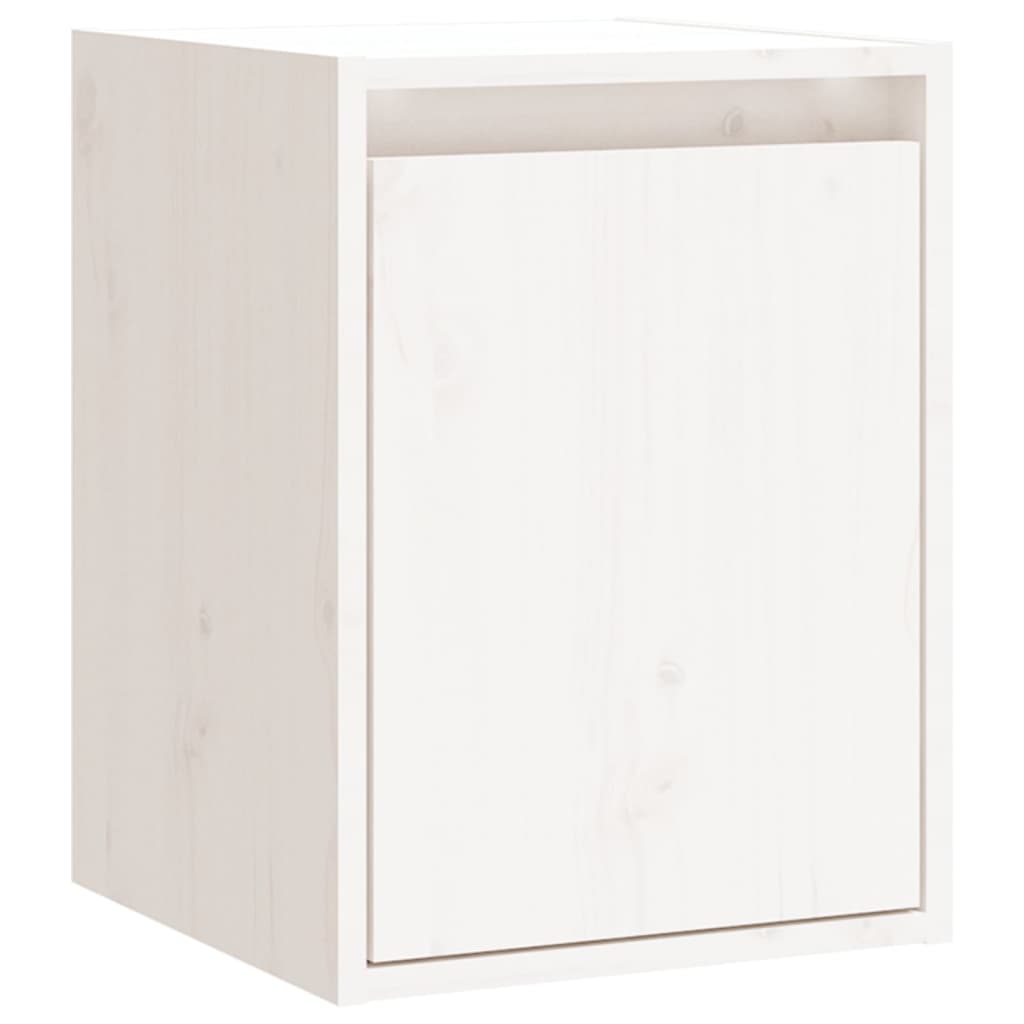 Pensili 2 pz Bianchi 30x30x40 cm in Legno Massello di Pino | homemem39