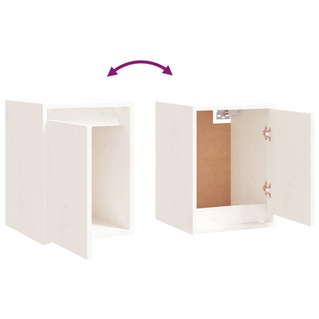 Pensili 2 pz Bianchi 30x30x40 cm in Legno Massello di Pino | homemem39