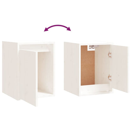 Pensili 2 pz Bianchi 30x30x40 cm in Legno Massello di Pino | homemem39