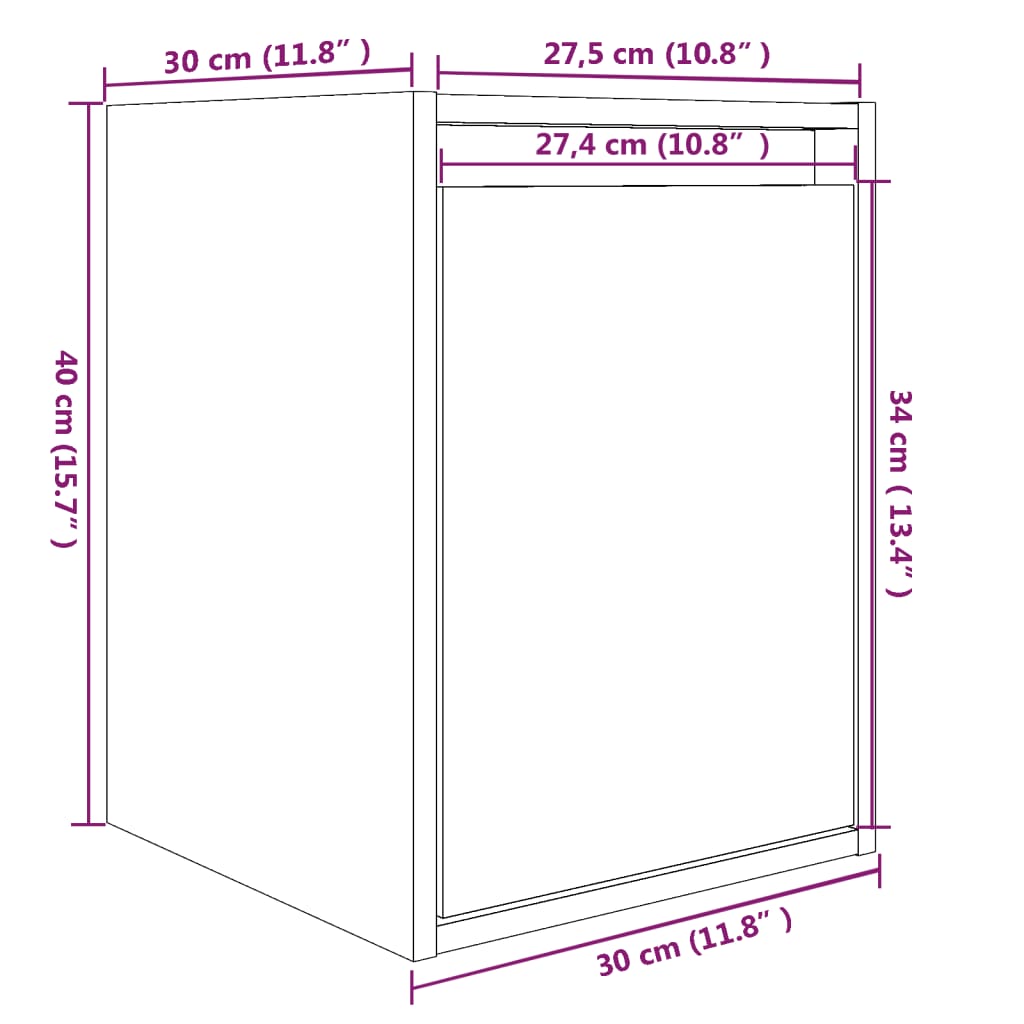 Pensili 2 pz Bianchi 30x30x40 cm in Legno Massello di Pino | homemem39