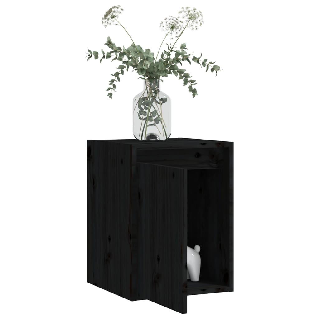 Pensili 2 pz Neri 30x30x40 cm in Legno Massello di Pino | homemem39