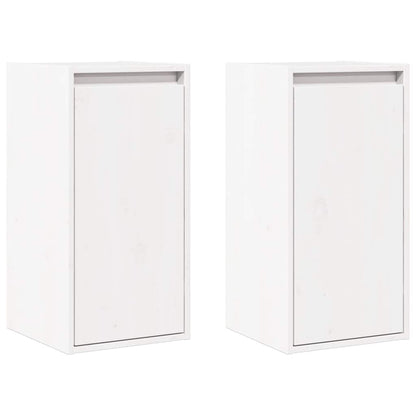 Pensili 2 pz Bianchi 30x30x60 cm in Legno Massello di Pino | homemem39