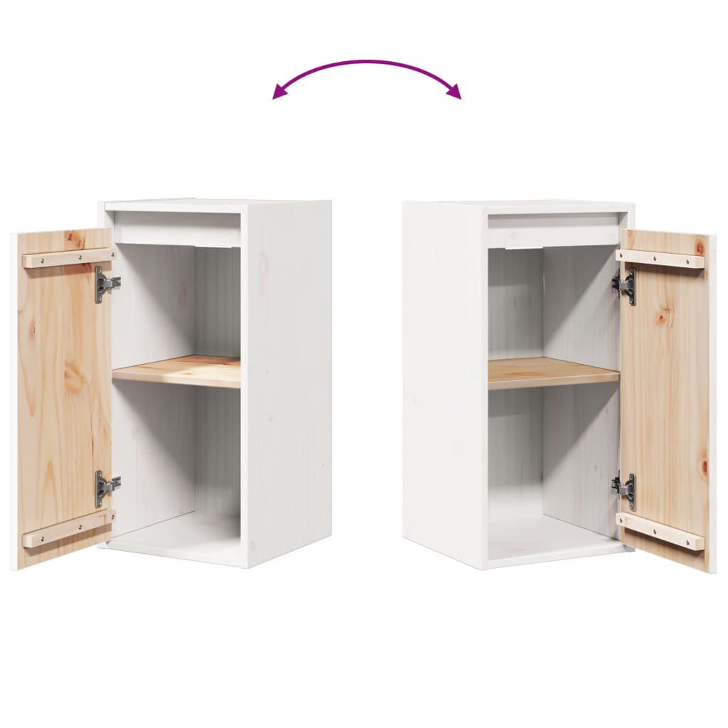 Pensili 2 pz Bianchi 30x30x60 cm in Legno Massello di Pino | homemem39