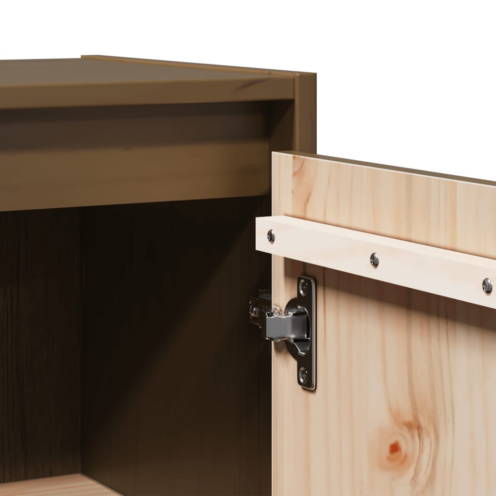 Pensili 2 pz Marrone ambra 80x30x35cm in Legno Massello di Pino | homemem39