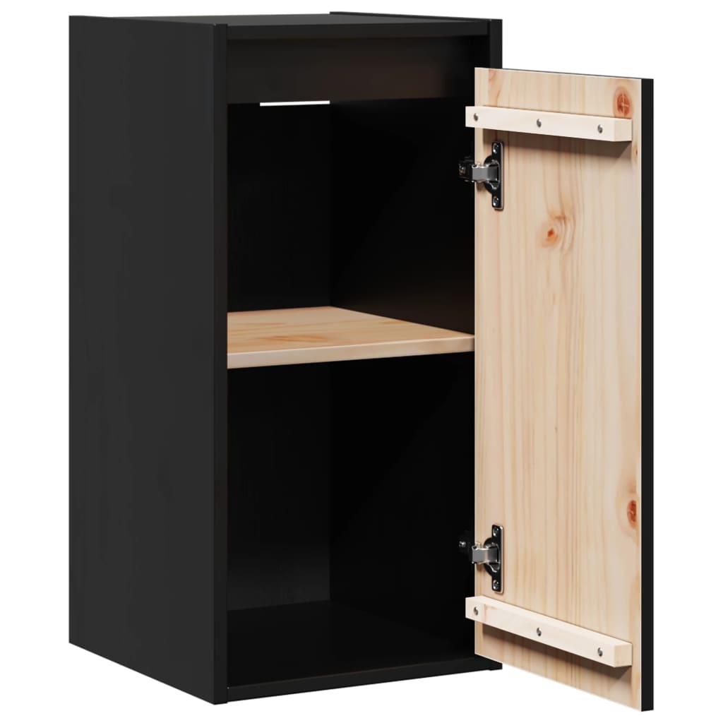 Pensili 2 pz Neri 30x30x60 cm in Legno Massello di Pino | homemem39
