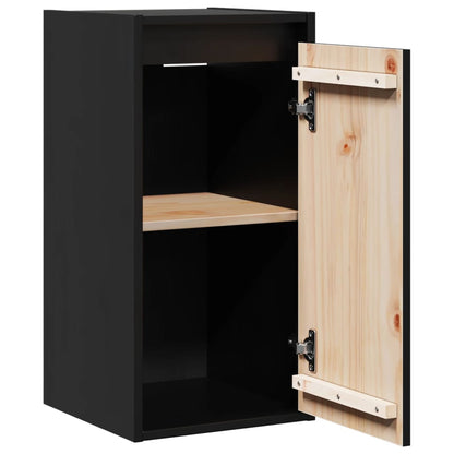Pensili 2 pz Neri 30x30x60 cm in Legno Massello di Pino | homemem39