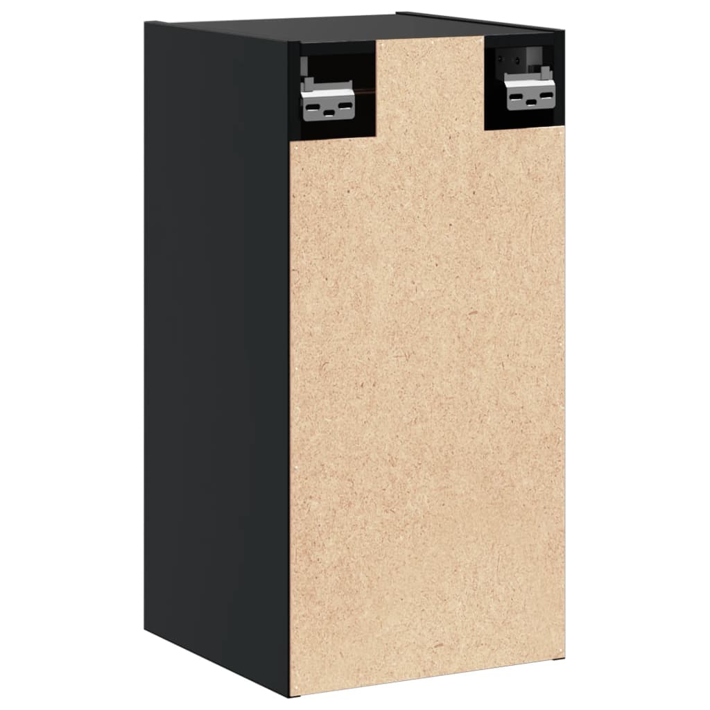 Pensili 2 pz Neri 30x30x60 cm in Legno Massello di Pino | homemem39