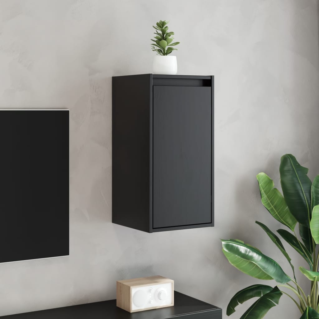 Pensili 2 pz Neri 30x30x60 cm in Legno Massello di Pino | homemem39