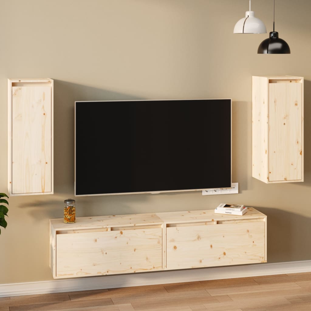 Pensili 2 pz 30x30x80 cm in Legno Massello di Pino | homemem39