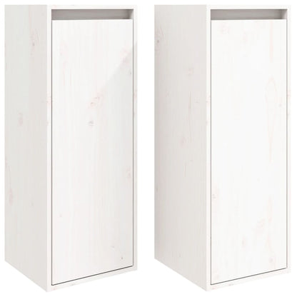 Pensili 2 pz Bianchi 30x30x80 cm in Legno Massello di Pino | homemem39