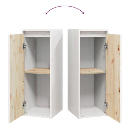 Pensili 2 pz Bianchi 30x30x80 cm in Legno Massello di Pino | homemem39