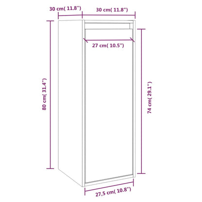 Pensili 2 pz Bianchi 30x30x80 cm in Legno Massello di Pino | homemem39