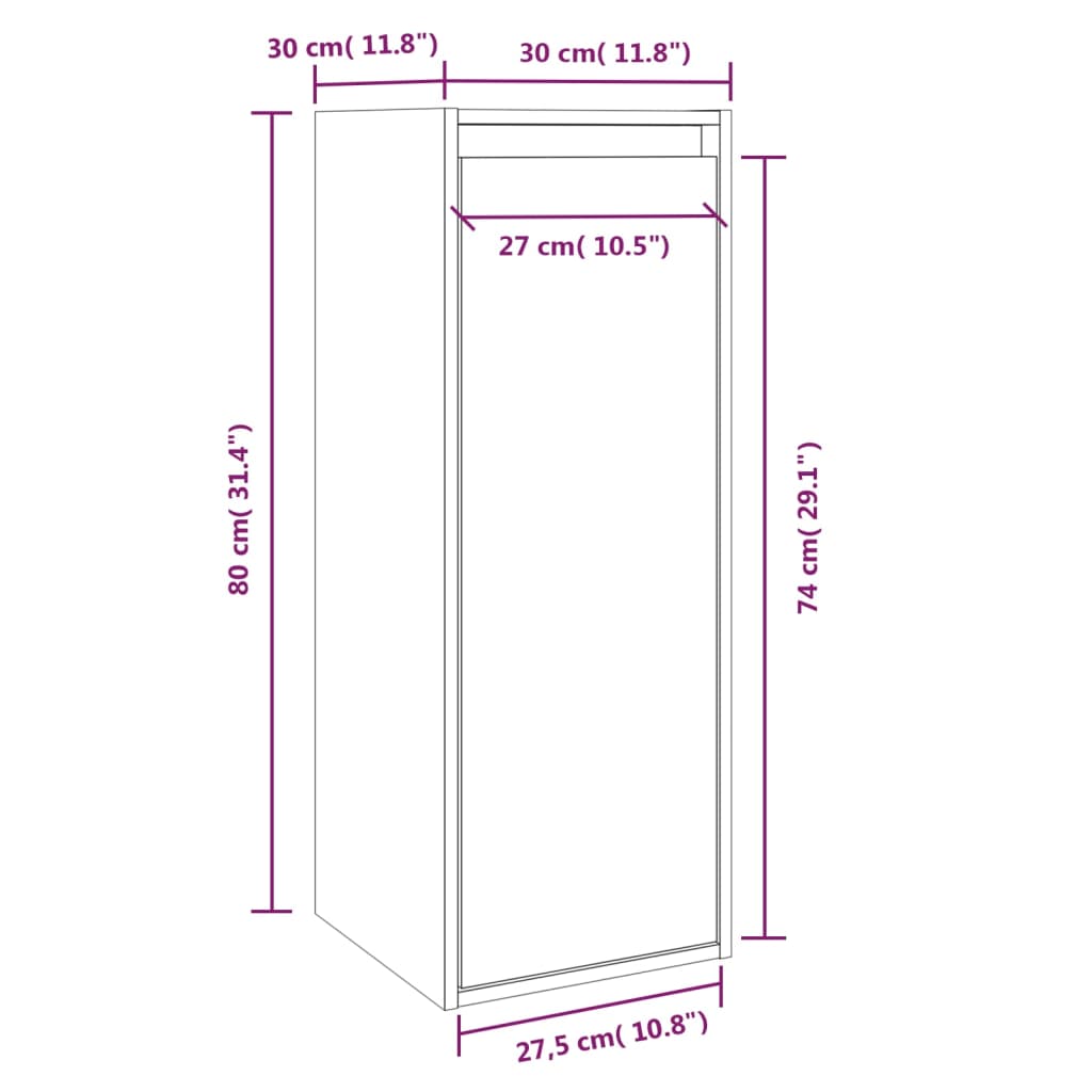 Pensili 2 pz Marrone Ambra 30x30x80cm in Legno Massello di Pino | homemem39