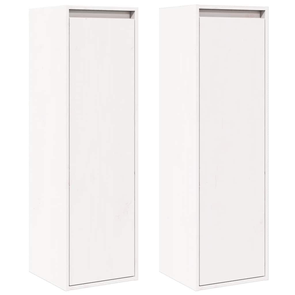 Pensili Bianchi 2 pz 30x30x100 cm in Legno Massello di Pino | homemem39