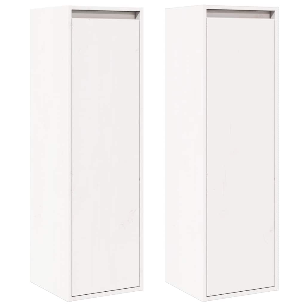 Pensili Bianchi 2 pz 30x30x100 cm in Legno Massello di Pino