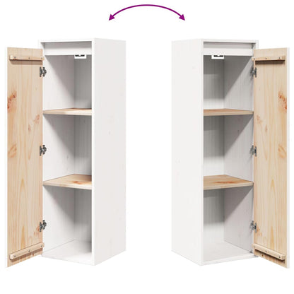 Pensili Bianchi 2 pz 30x30x100 cm in Legno Massello di Pino | homemem39