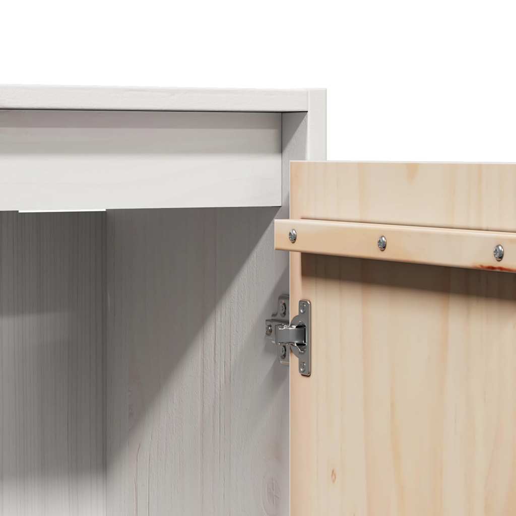 Pensili Bianchi 2 pz 30x30x100 cm in Legno Massello di Pino | homemem39