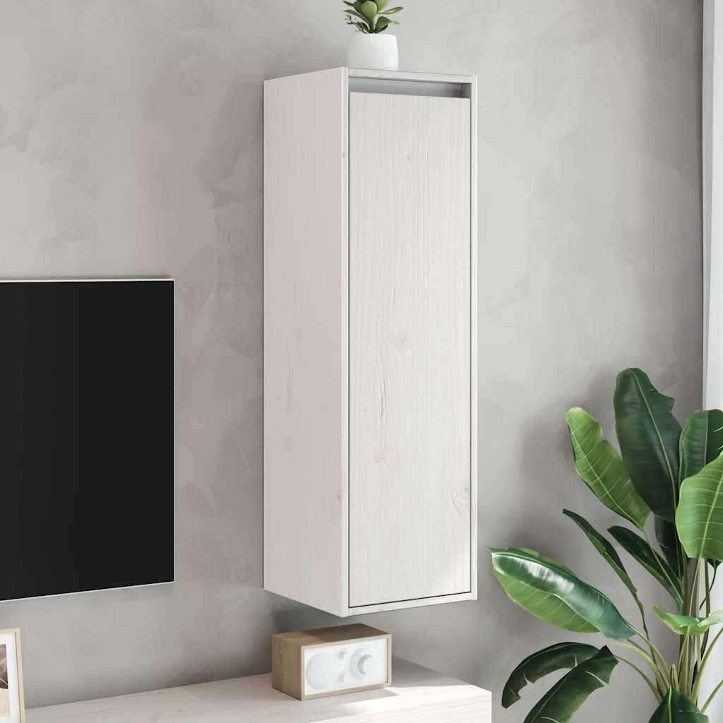 Pensili Bianchi 2 pz 30x30x100 cm in Legno Massello di Pino | homemem39