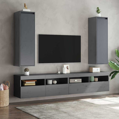 Pensili Grigi 2 pz 30x30x100 cm in Legno Massello di Pino