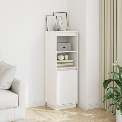Credenza Bianca 37x34x110 cm in Legno Massello di Pino - homemem39