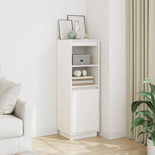 Credenza Bianca 37x34x110 cm in Legno Massello di Pino - homemem39