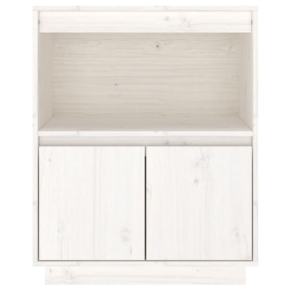 Credenza Bianca 60x34x75 cm in Legno Massello di Pino