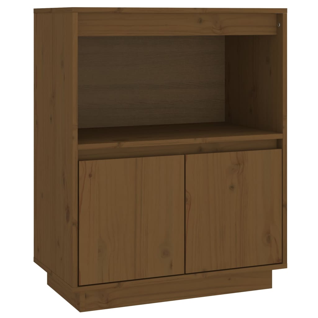 Credenza Marrone Ambra 60x34x75 cm in Legno Massello di Pino - homemem39