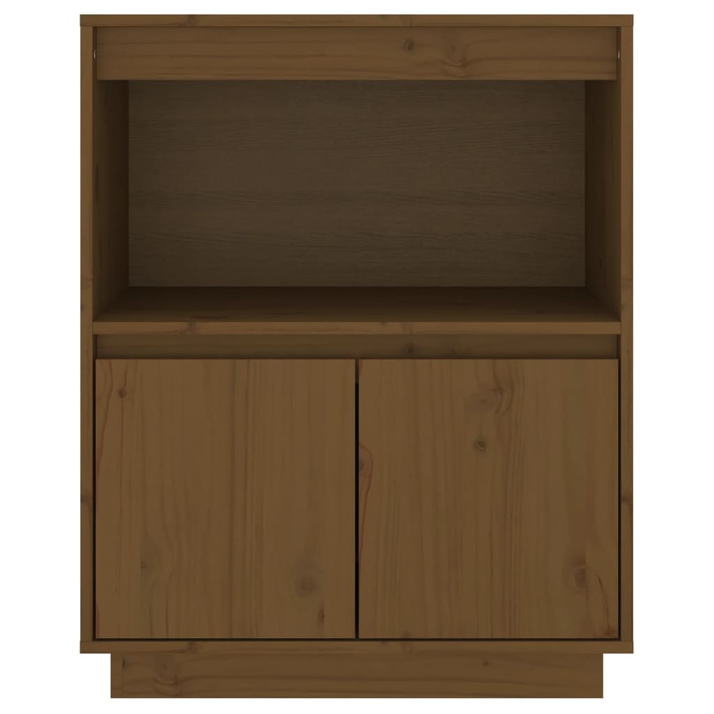 Credenza Marrone Ambra 60x34x75 cm in Legno Massello di Pino - homemem39