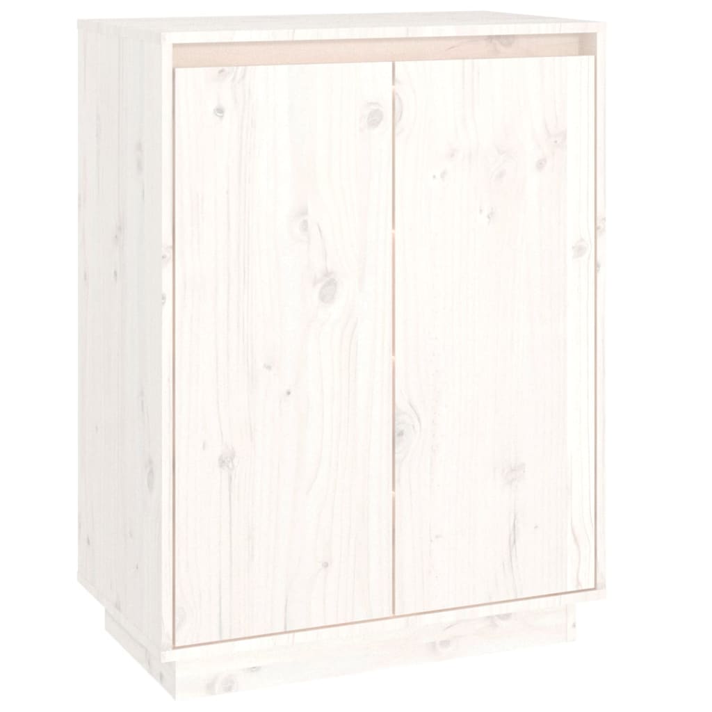 Scarpiera Bianca 60x35x80 cm in Legno Massello di Pino - homemem39