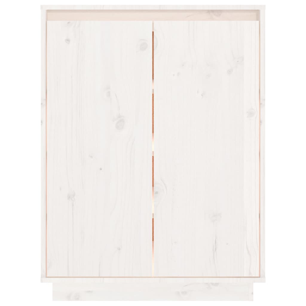 Scarpiera Bianca 60x35x80 cm in Legno Massello di Pino - homemem39