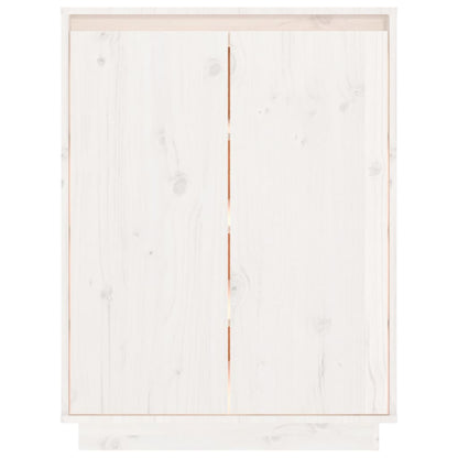 Scarpiera Bianca 60x35x80 cm in Legno Massello di Pino - homemem39
