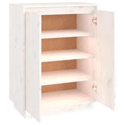 Scarpiera Bianca 60x35x80 cm in Legno Massello di Pino - homemem39