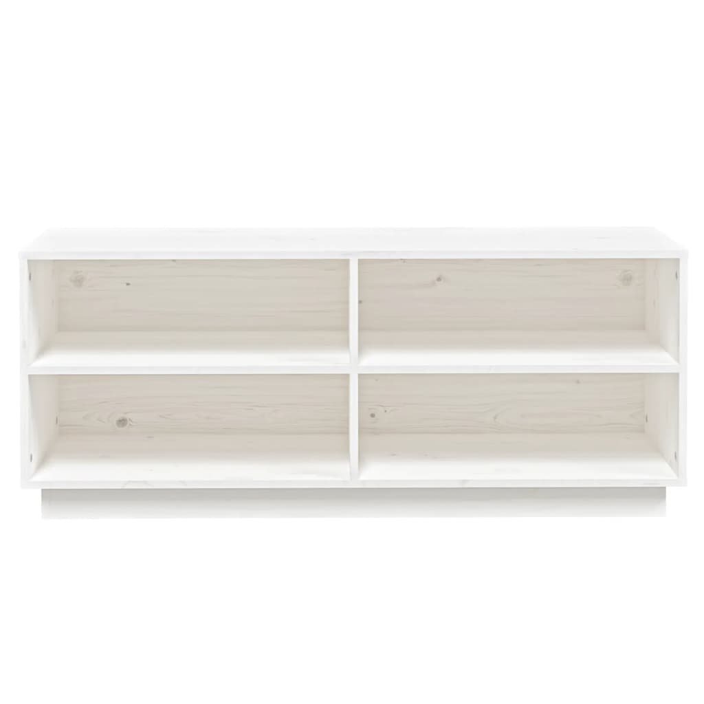Scarpiera Bianca 110x34x45 cm in Legno Massello di Pino - homemem39