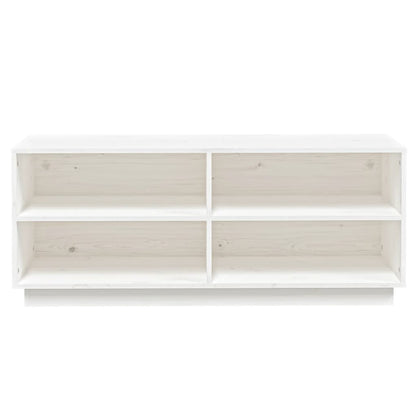 Scarpiera Bianca 110x34x45 cm in Legno Massello di Pino - homemem39