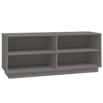 Scarpiera Grigia 110x34x45 cm in Legno Massello di Pino - homemem39