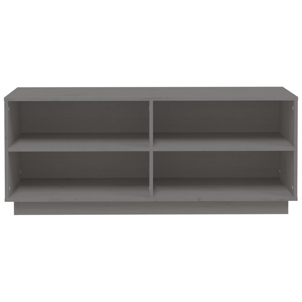 Scarpiera Grigia 110x34x45 cm in Legno Massello di Pino - homemem39