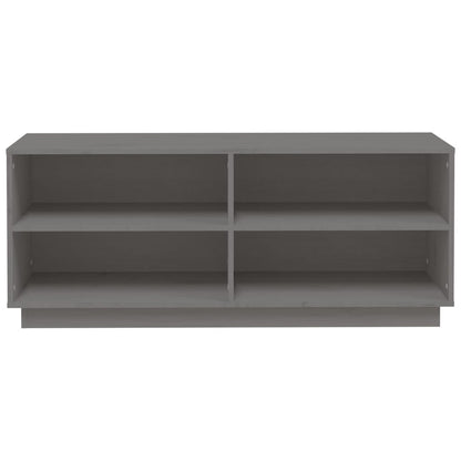Scarpiera Grigia 110x34x45 cm in Legno Massello di Pino - homemem39
