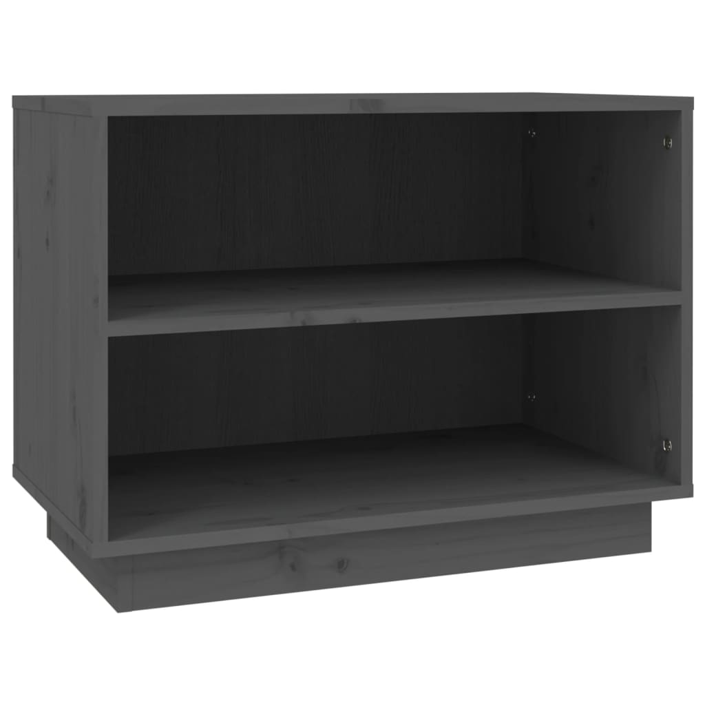 Scarpiera Grigia 60x34x45 cm in Legno Massello di Pino - homemem39