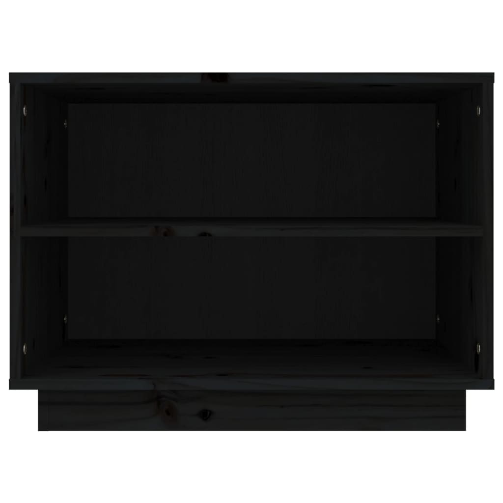 Scarpiera Nera 60x34x45 cm in Legno Massello di Pino - homemem39