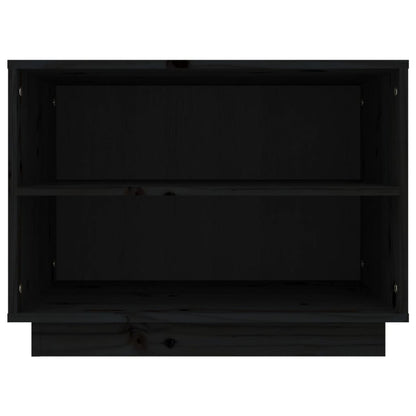 Scarpiera Nera 60x34x45 cm in Legno Massello di Pino - homemem39